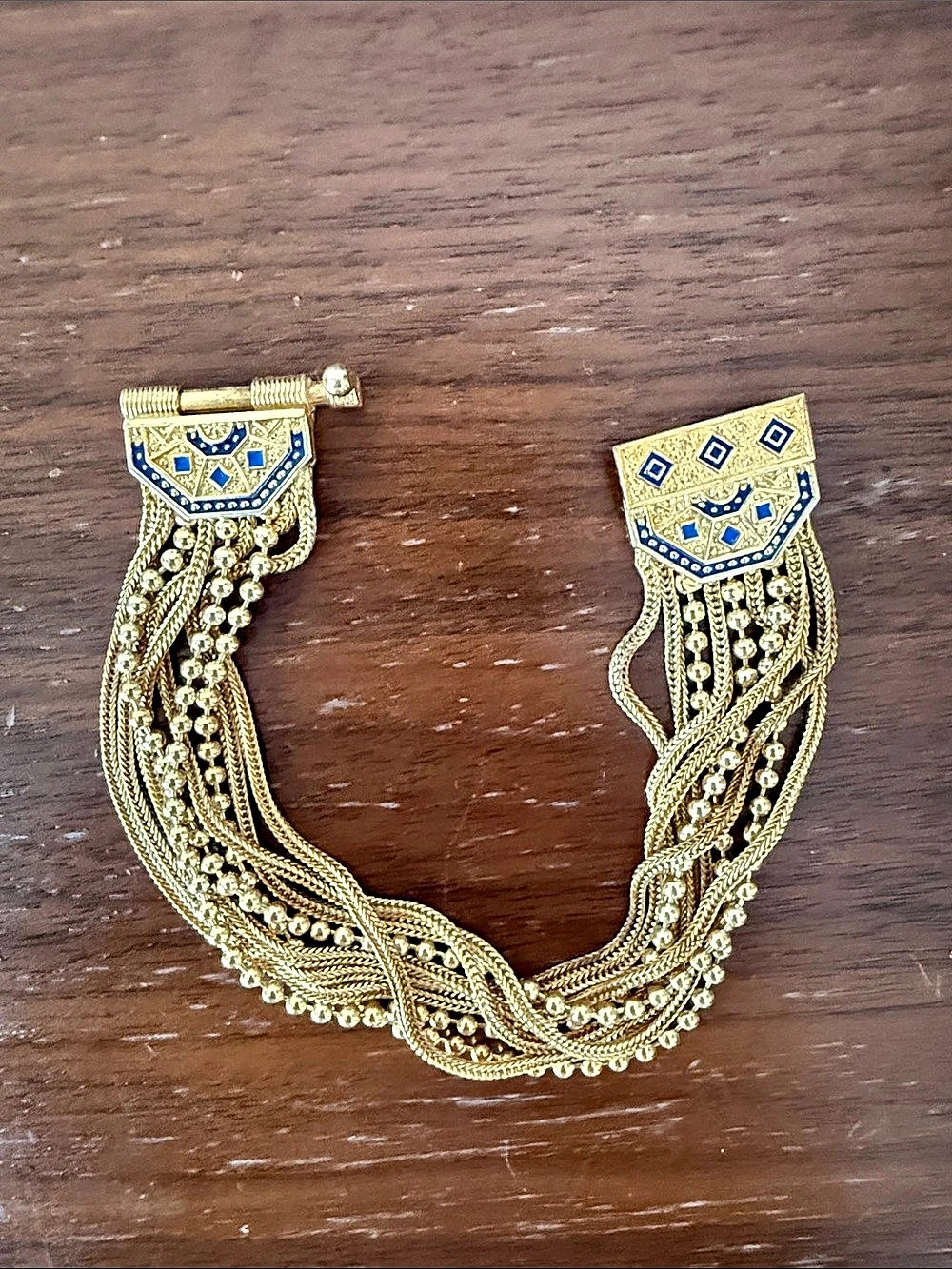 kybele Gold & Blue Statement Necklace